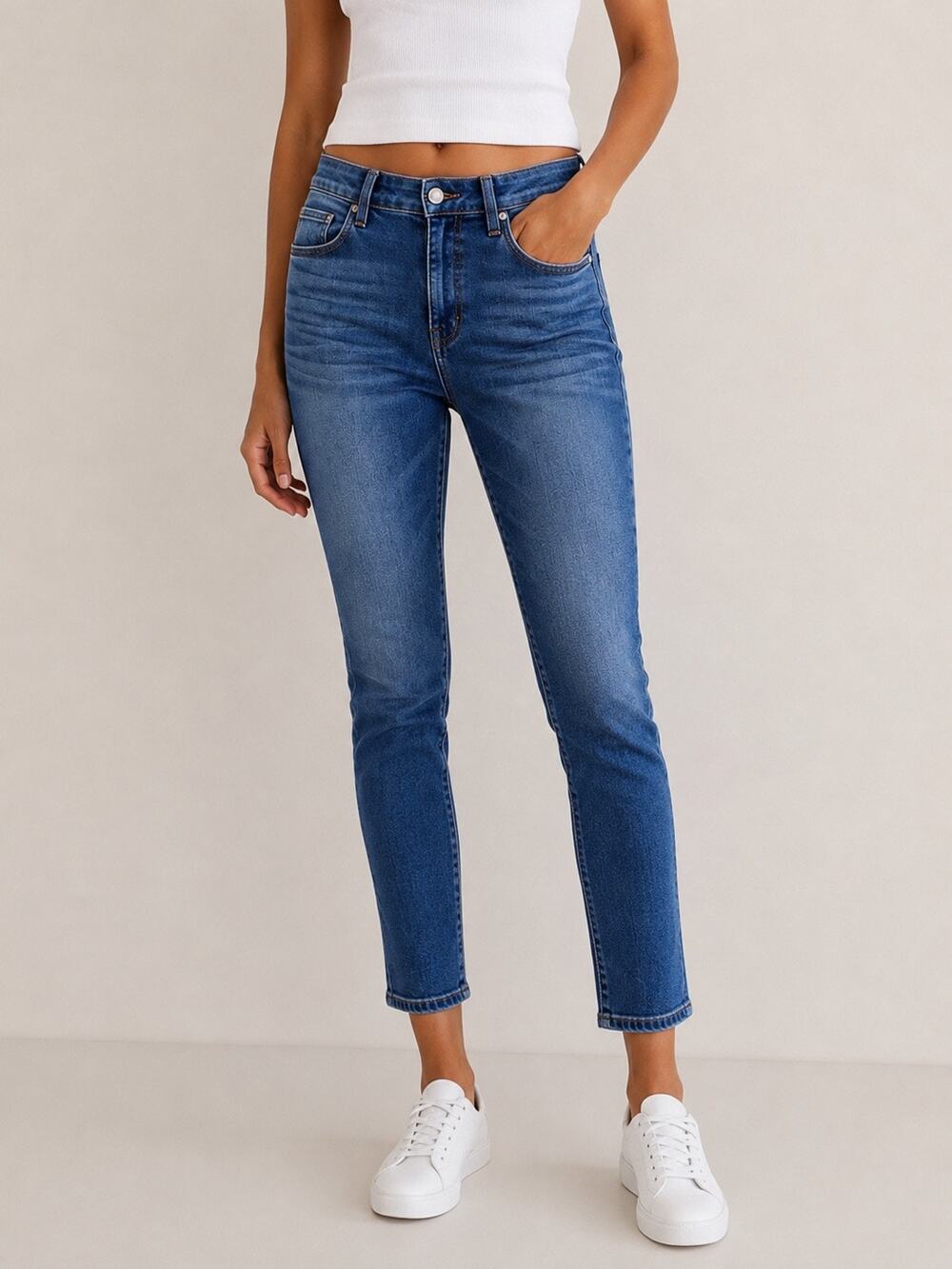 SLVRLAKE Lou Lou Skinny Crop Jeans California Blue Size 23 Minimalist